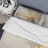 gold and white abstract split - Duvet Cover Set