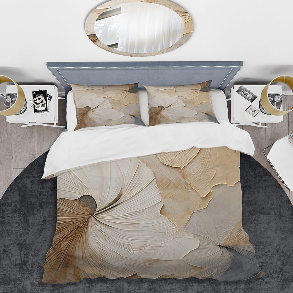 beige minimalism elegance in bloom - Duvet Cover Set