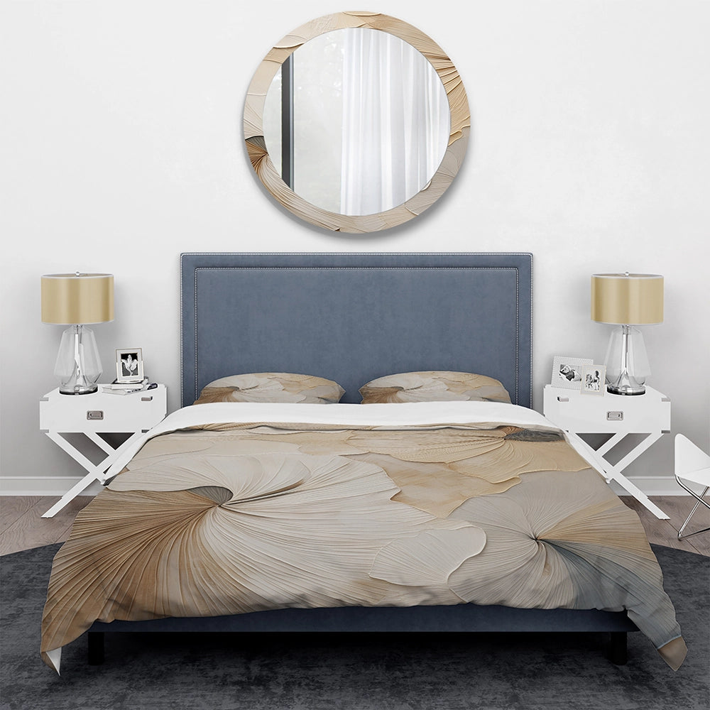 beige minimalism elegance in bloom - Duvet Cover Set