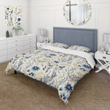 Coastal Neutrals Flowers Pattern - Duvet Cover Set