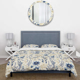 Coastal Neutrals Flowers Pattern - Duvet Cover Set