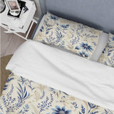 Coastal Neutrals Flowers Pattern - Duvet Cover Set