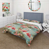 Coastal Flamingo Fusion Coastal Pattern - Duvet Cover Set