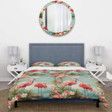 Coastal Flamingo Fusion Coastal Pattern - Duvet Cover Set