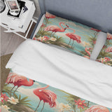 Coastal Flamingo Fusion Coastal Pattern - Duvet Cover Set