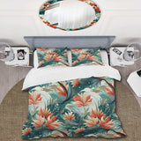 Tropical Coastal Escape Coastal Pattern - Duvet Cover Set