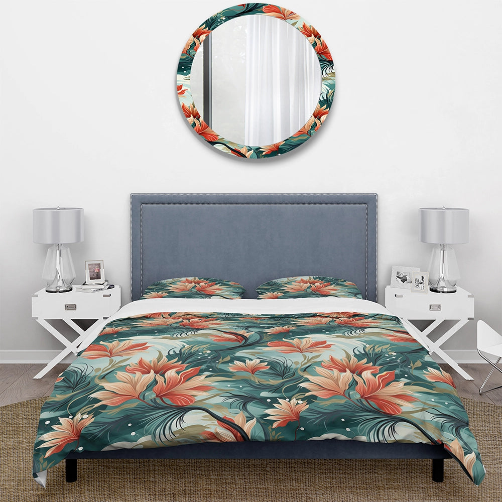 Tropical Coastal Escape Coastal Pattern - Duvet Cover Set