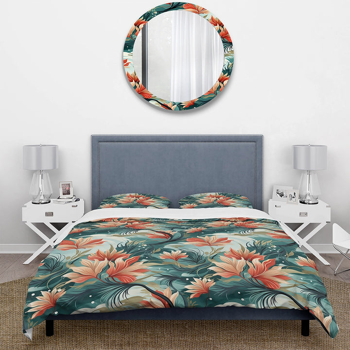 Tropical Coastal Escape Coastal Pattern - Duvet Cover Set