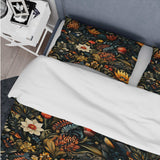 Eclectic Flowers Dark Color Extravaganza - Duvet Cover Set