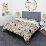 Scandinavian Floral Modern Birds - Duvet Cover Set