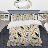 Scandinavian Floral Modern Birds - Duvet Cover Set