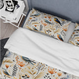 Scandinavian Floral Modern Birds - Duvet Cover Set