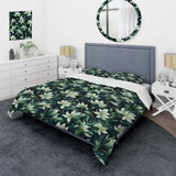 Green Floral Flourishes  Elegance - Duvet Cover Set