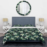 Green Floral Flourishes  Elegance - Duvet Cover Set