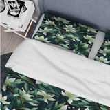 Green Floral Flourishes  Elegance - Duvet Cover Set