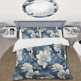 Artistic Blue Magnolia Essence Beauty - Duvet Cover Set