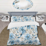 Blue Coastal Harmony Floral Pattern - Duvet Cover Set