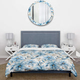 Blue Coastal Harmony Floral Pattern - Duvet Cover Set