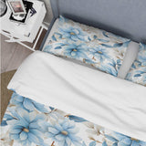 Blue Coastal Harmony Floral Pattern - Duvet Cover Set