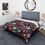 Red Mystic Aura Floral Fusion - Duvet Cover Set