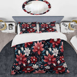 Red Mystic Aura Floral Fusion - Duvet Cover Set