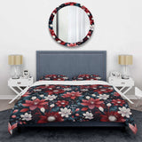 Red Mystic Aura Floral Fusion - Duvet Cover Set