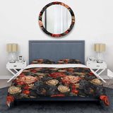 Red Victorian Opulence Floral Pattern - Duvet Cover Set