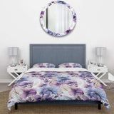 Wonderland  White And Purple Flowers - Duvet Cover Set