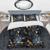 Beige And Blue Triangles Mosaic - Duvet Cover Set