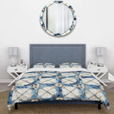 Vintage Cobalt Quadrants Geometric - Duvet Cover Set