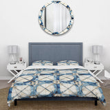 Vintage Cobalt Quadrants Geometric - Duvet Cover Set