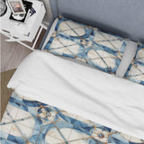 Vintage Cobalt Quadrants Geometric - Duvet Cover Set