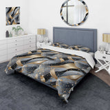 Grey And Gold Diamond Glam Sequins - Duvet Cover Set