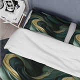 Rich Emerald And Gold Marble Pattern - Duvet Cover Set