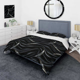 Deep Black Silver Elegance - Duvet Cover Set