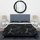 Deep Black Silver Elegance - Duvet Cover Set