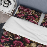 Regal Burgundy Flowers Majesty Elegance - Duvet Cover Set