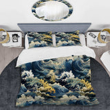 Hokusai  Japanese Waves Pattern - Duvet Cover Set