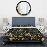 Gold And Blue Luxury Damask Symphony - Duvet Cover Set