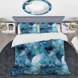 Coastal Blue Elegant Marble Shore - Duvet Cover Set