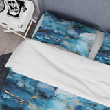 Coastal Blue Elegant Marble Shore - Duvet Cover Set