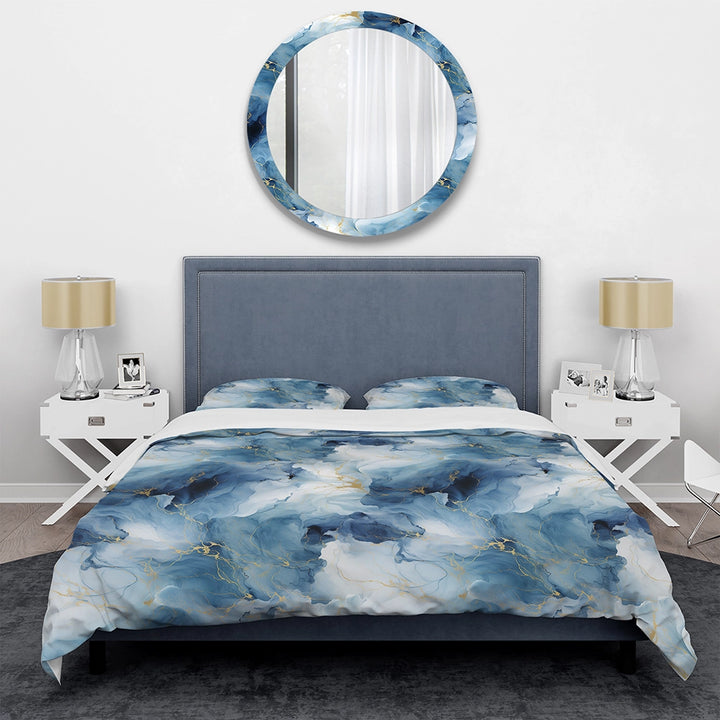 Blue Ethereal Elegance Marble Pattern - Duvet Cover Set