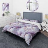 Crystal Vein Gold And Purple Marble Pattern - Duvet Cover Set