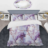 Crystal Vein Gold And Purple Marble Pattern - Duvet Cover Set