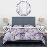 Crystal Vein Gold And Purple Marble Pattern - Duvet Cover Set