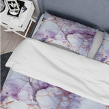 Crystal Vein Gold And Purple Marble Pattern - Duvet Cover Set