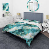 Emerald Oceanic Allure Marble Pattern - Duvet Cover Set