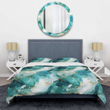 Emerald Oceanic Allure Marble Pattern - Duvet Cover Set