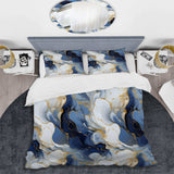 Celestial Gold And Blue Marble Pattern - Duvet Cover Set