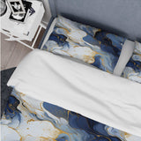 Celestial Gold And Blue Marble Pattern - Duvet Cover Set